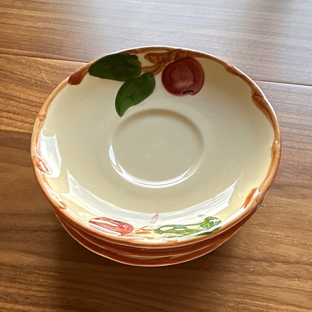 Franciscan 6 in saucers red apple dinnerware set 5